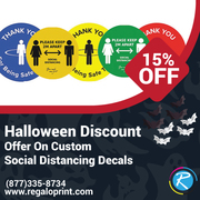 15% Halloween Discount Offer On Custom Social Distancing Decals